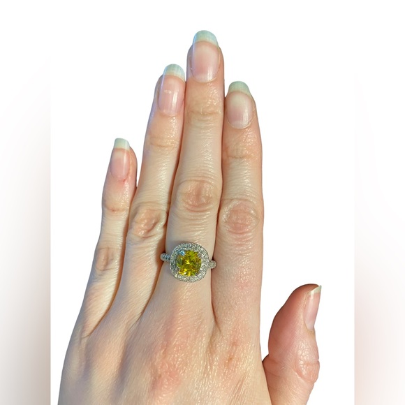 Yellow Double Cushion Stone Ring - Picture 2 of 2